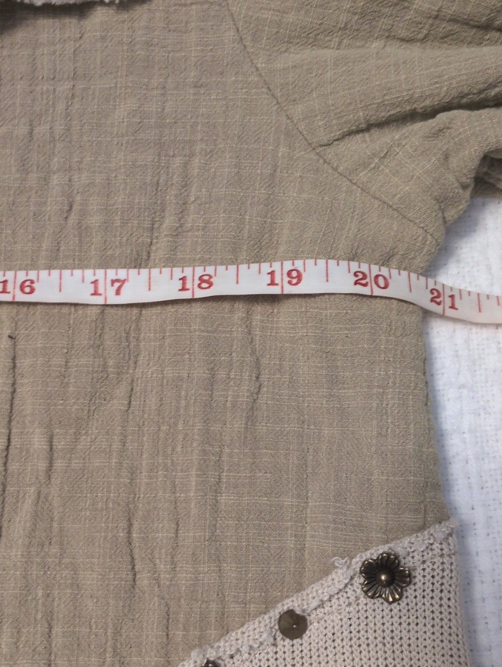 POL Cream Patchwork Boho Jean Jacket - Picture 7 of 11
